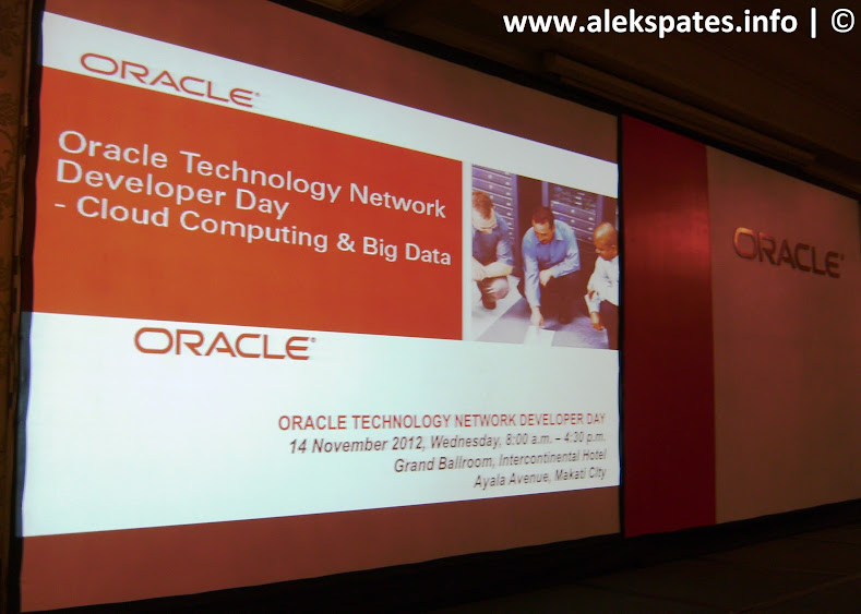 Oracle Corporation, Oracle (Philippine) Corporation, Oracle Technology Network Developer, Oracle Developer Day, Cloud Computing, Big Data, Cloud Service Model, Database as a Service, Database as a Service (DBaaS) by Jug Mensenares and Andre Dela Paz, Securing Data In Private Cloud, Cloud Security, Oracle NoSQL Database and Oracle Database (a perfect fit) by ER Hapal, Oracle Advanced Analytics – Oracle R Enterprise & Data Mining IT by Mike Blancas, ER Hapal, Andre Dela Paz, Jug Mensenares, Niel Pandya, Oracle, Oracle Day 2012, Oracle Day 2012 Manila, Oracle Day November 2012, Oracle Day event, Oracle Day Philippines, Grand Ballroom Intercontinental Manila, Intercontinental Manila, Intercontinental Manila Hotel