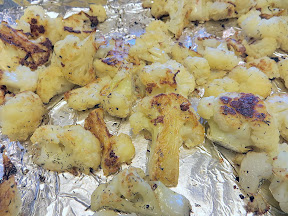 Roasting Cauliflower with olive oil and dill for an easy, vegetarian, light and healthy Roasted Cauliflower and Leek Soup recipe