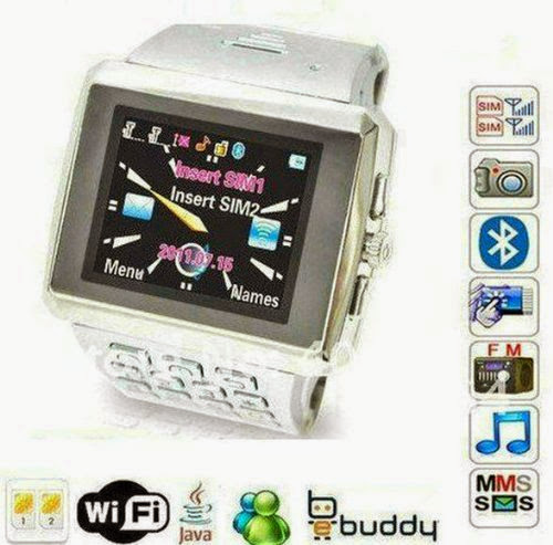  Quad-band GSM Unlocked Wifi Java Watch Mobile Phone 1.5inch Touch LCD 1.3mp Camera Dual SIM Dual Standby Bluetooth Mp3 Mp4