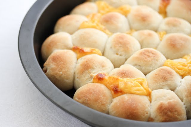 close-up photo of a pan of Nacho Cheese Bites