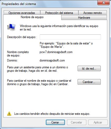 Agregar equipo con Windows 7 a dominio Windows Server 2003