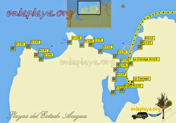 Mapa de Playas sector La Cienaga