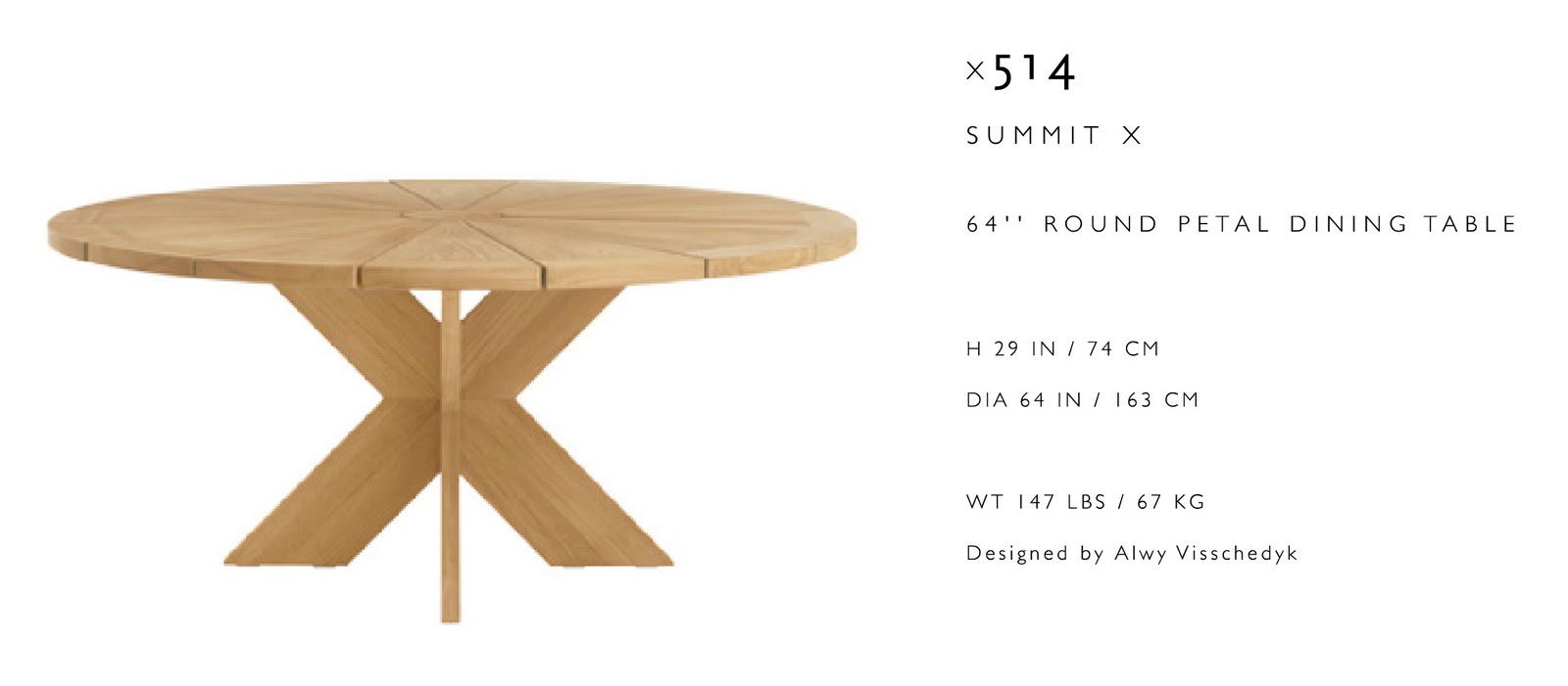 Walters Nyc Blog Summit Furniture X Collection Summit X514 64 Round Teak Petal Dining Table