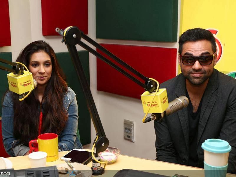 Preeti Desai and Abhay Deol during the promotion of the movie One By Two, held at Radio Mirchi, in Mumbai. 