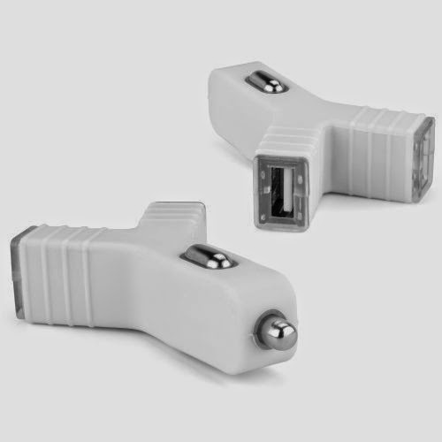  BoxWave U-n-Me Dual Port USB Car Charger - Universal 2-Port USB Smartphone Car Charger w/ 10W of Total Power (2 Amps at 5 Volts) - Apple iPhone 5 Charger, iPad 4 Charger, iPad mini Charger, Galaxy S4 Charger, Galaxy Note 2 Charger, HTC One Charger (White)