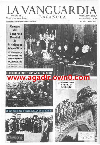 صحيفة الاسبانية الكتالانية la vanguardia وتخصيتها لاخبار زلزال اكادير سنة 1960 Jhkhgkk