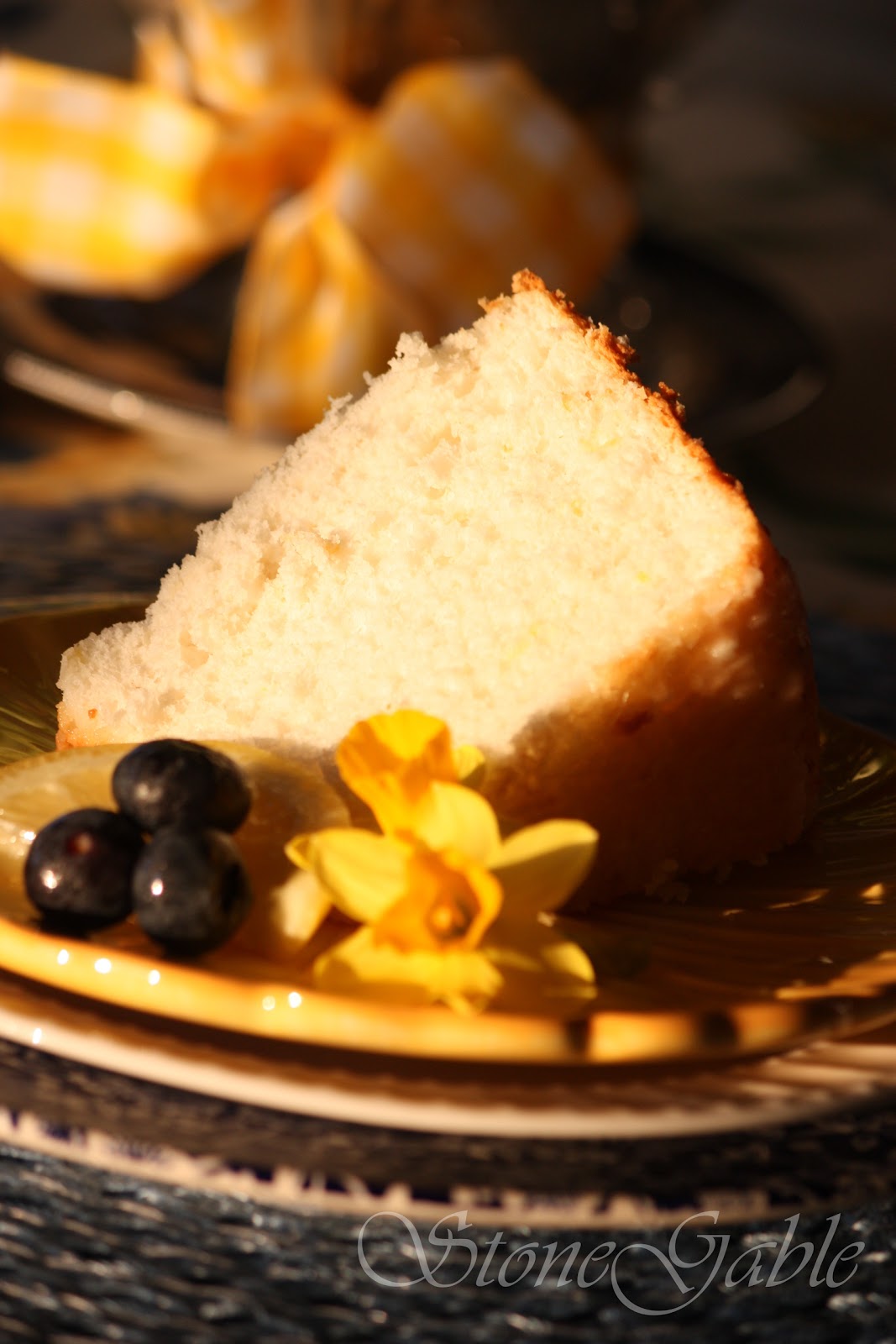 Lemon Angel Food Cake With Lemon Glaze - StoneGable