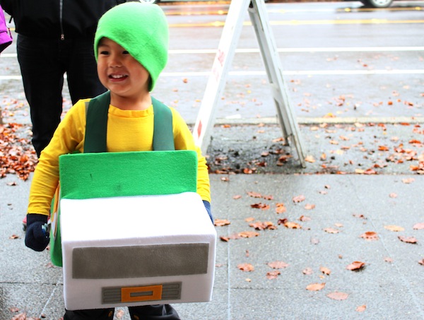 kids homemade garbage truck halloween costume trick or treat greenwood