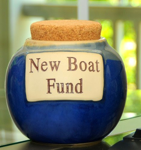  Tumbleweed Pottery 'New Boat Fund' Money jar