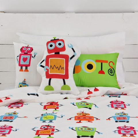 Mr Fox Robots Bedding - Robot Cushion