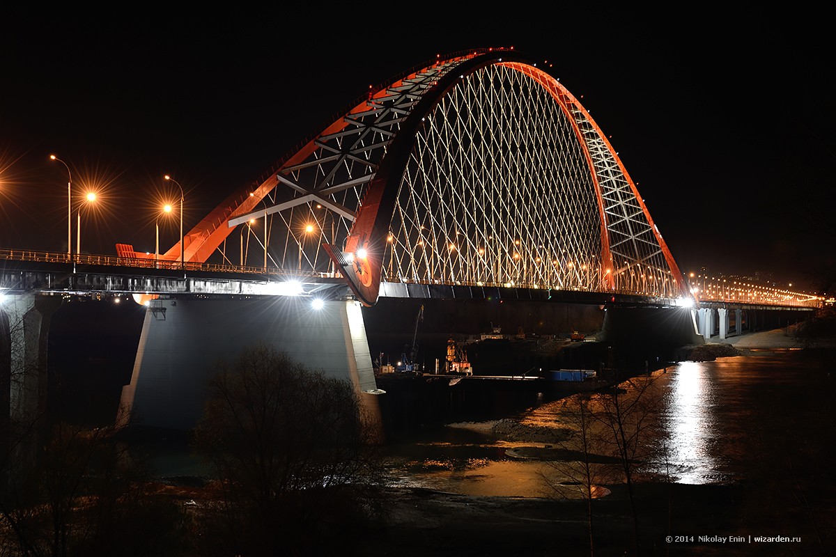 Бугринский мост новосибирск ночью