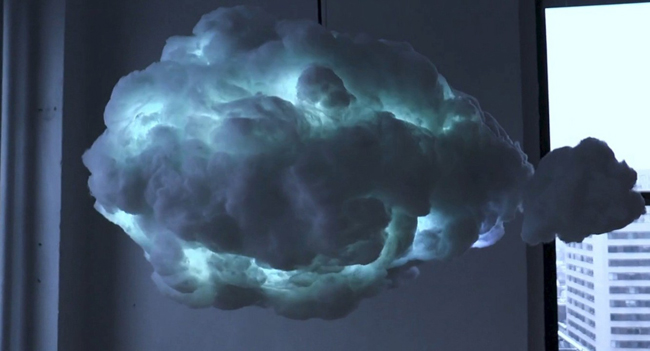 La nube-lámpara: una tormenta en tu habitación
