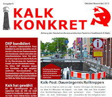 Faksimile: Kalk konkret, Ausgabe 9, Oktober/November 2013, Titelseite, Ausschnitt.