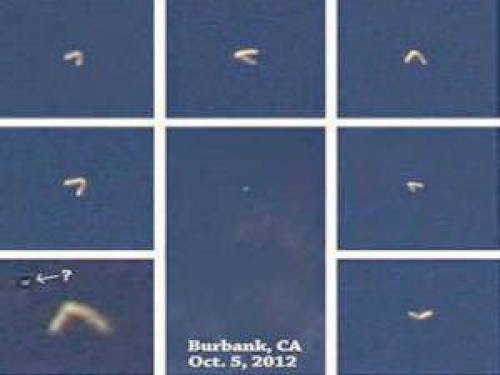 Boomerang Shaped Flying Object Over Burbank California Oct 5 2012