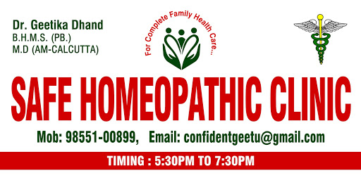 Safe Homoeopathic Clinic, #3108, Street No-7, Gurdev Nagar, Ludhiana, Punjab 141001, India, Homeopath, state PB