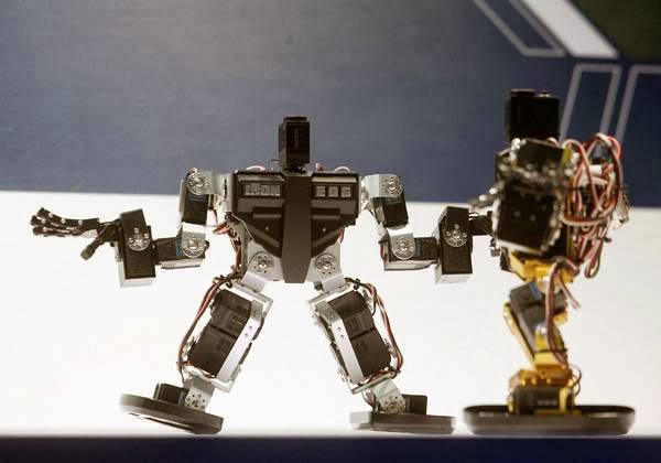 Take a look at the dancing Iron Egg humanoid robots. The robots were designed to mimic the movements of humans.