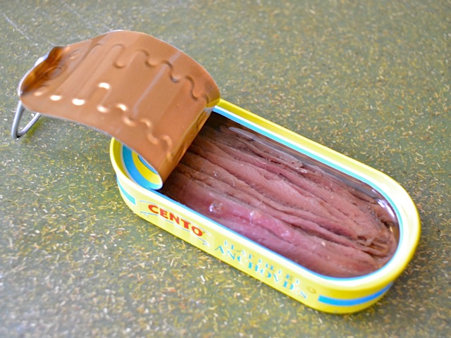 Open can of anchovies