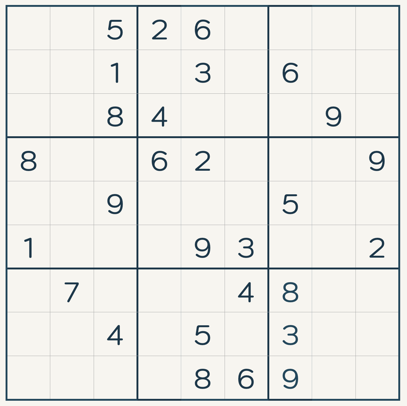 example of a sudoku grid with single candidates - tip