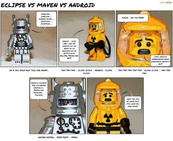 Converting Eclipse ADT projects to build with Maven, a lego comic strip made with Comic Strip It!