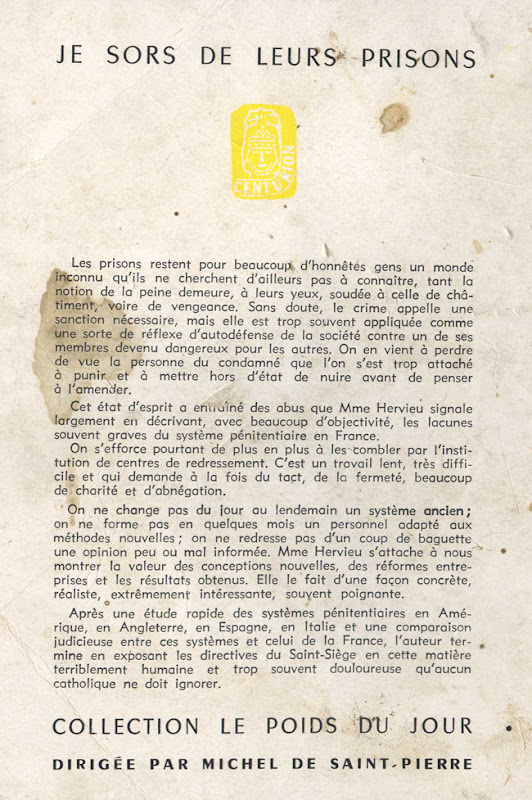 Couverture de polar vintage : Je sors de leurs prisons (Louise-Françoise HERVIEU) - Pour vous Madame, pour vous Monsieur, des publicités, illustrations et rédactionnels choisis avec amour dans des publications des années 50, 60 et 70. Popcards Factory vous offre des divertissements de qualité. Vous pouvez également nous retrouver sur www.popcards.fr et www.filmfix.fr   - For you Madame, for you Sir, advertising, illustrations and editorials lovingly selected in publications from the fourties, the sixties and the seventies. Popcards Factory offers quality entertainment. You may also find us on www.popcards.fr and www.filmfix.fr