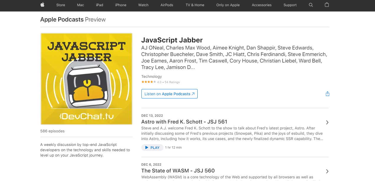 Javascript Jabber podcasts on Apple podcasts
