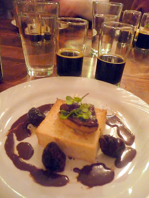 Block 15 Saraveza Dinner Pairing Seared Foie Gras on Brioche Coffee Dusted Roasted Figs, Chocolate Almond Sauce