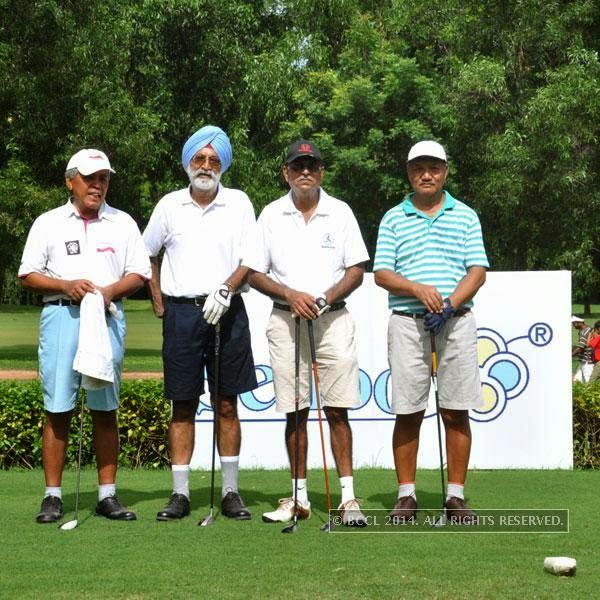 Zon Hranga, HS Sidhu, Madhav Adige and H Raikhan during The Tolly Monsoon Cup, in Kolkata. 