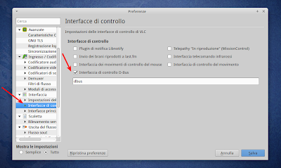 attivare D-Bus in VLC Media Player in Xubuntu Linux