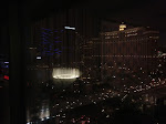 The Bellagio's fountains from our room