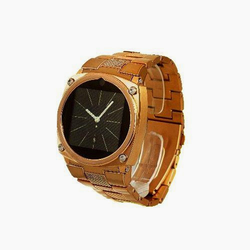  Stainless steel Watch mobile phone TW818 Touch screen Ultrathin Men Wristwatch Mobile phone Camera Luxury (Yellow)