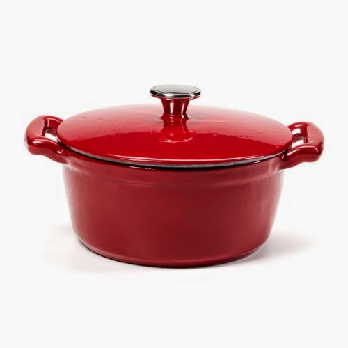  Sabatier 5-1/2-Quart Cast Iron Dutch Oven, Red