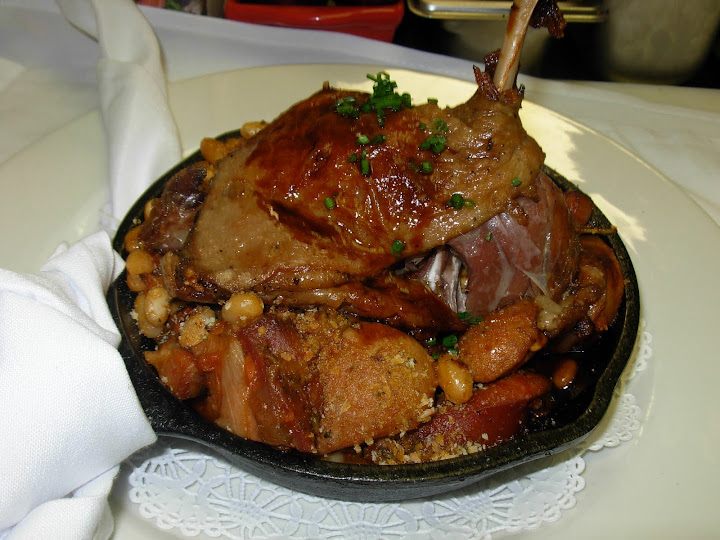 one of Bistro's signiture dishes, Duck Cassoulet. It's duck confit served with French white beans and smokey sausage. It is a hearty dish served mainly in the fall months.