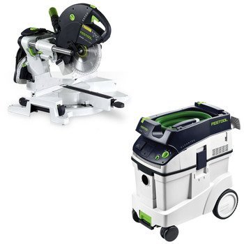 Festool KS 120 Dual Compound Sliding Miter Saw + CT 48 E Dust Extractor Package