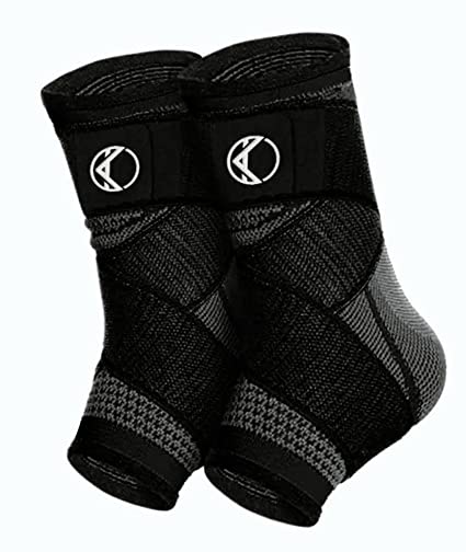 KOPREZ Ankle Compression Sleeve | Ankle Brace For Sprains, Achilles Tendinitis, Plantar Fasciitis, Tendonitis, Running | Ankle Wrap Support For Men & Women