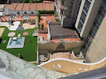 Looking down to the courtyard Looking down to the courtyard