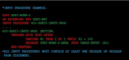 COBOL Input Procedure