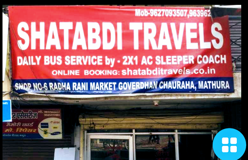 Shatabdi Bus Travels, C 64, NH19 Shri Radha Puram colony, NH19, Shri Radha Puram colony, Shri Radha Puram, Vishwalaxmi Nagar, Mathura, Uttar Pradesh 281004, India, Bus_Ticket_Agency, state UP