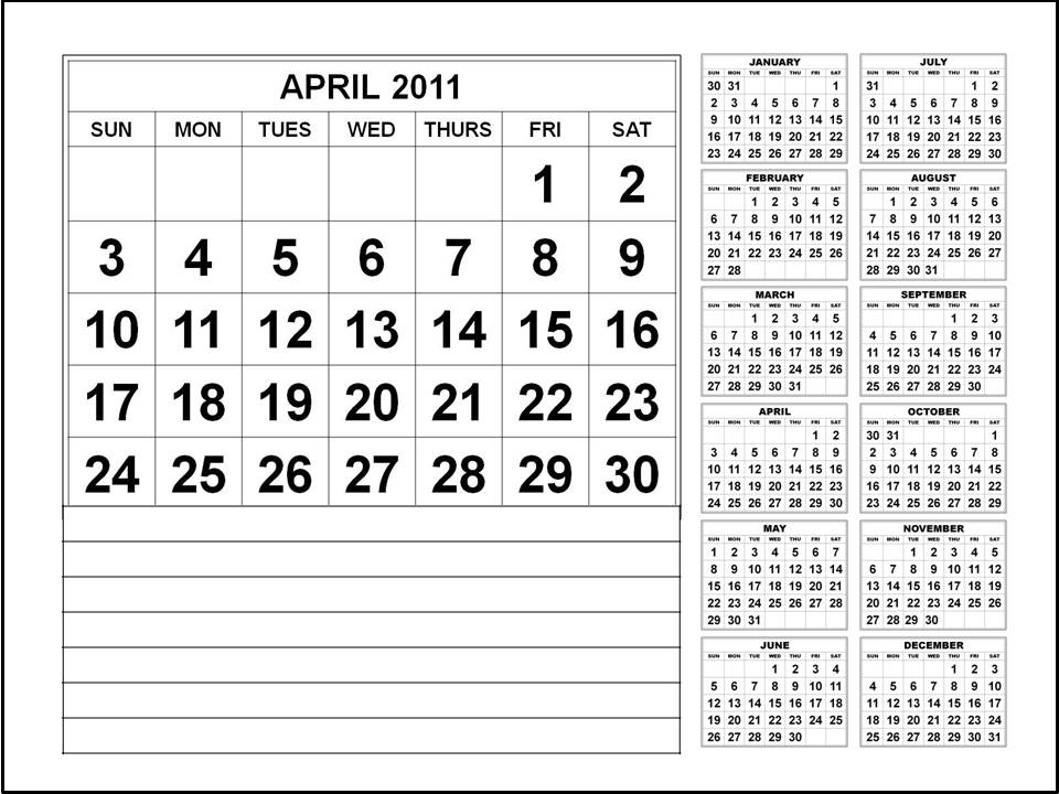 april 2011 calendar printable free. april 2011 calendar printable