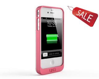 uNu Exera Modular Detachable Battery Case for iPhone 4S 4 - White/Pink (Fits All Versions of iPhone 4S/4)