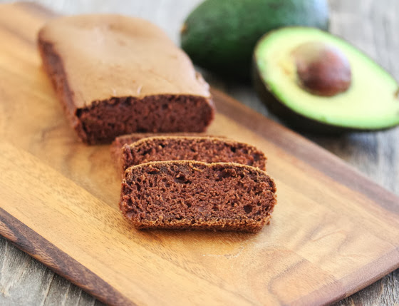 two slices of Chocolate Avocado Bread