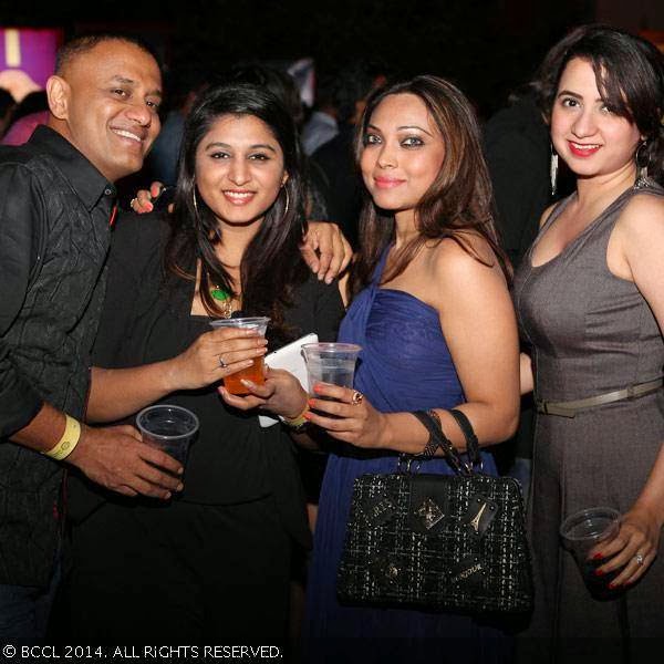 Pradty, Amulya, Sonya and Taraaz during Bangalore Fashion Week party. 