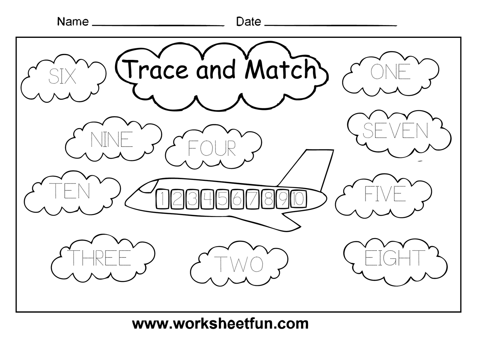the Preschool write 10 missing Trace worksheet 10 numbers Worksheets worksheets number  1 Number