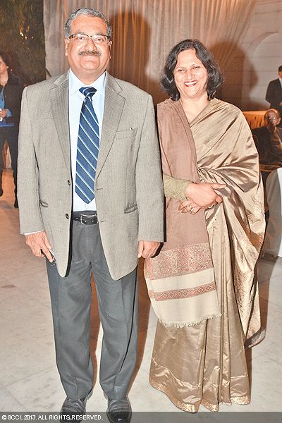 Maj Gen VM Kalia and Vrinda during the staging of the play 'Murder', held in Lucknow. 