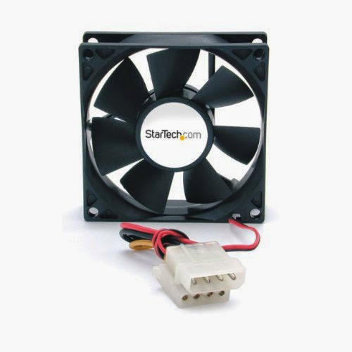  StarTech.com 80x25mm Ever Lubricate Bearing PC Computer Case Fan with LP4 Connector FANBOXSL (Black)
