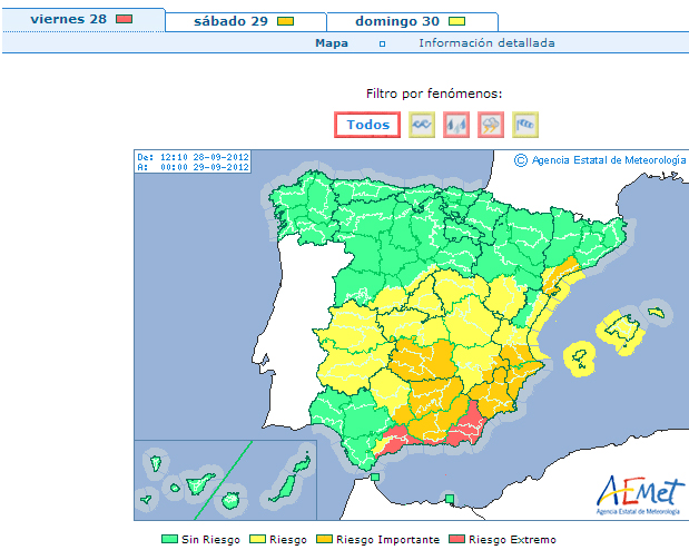 El Guadalhorce (Málaga) se desborda. Alerta próxima en Almería