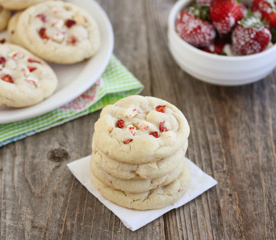 a stack of Strawberries and Cream Cookies
