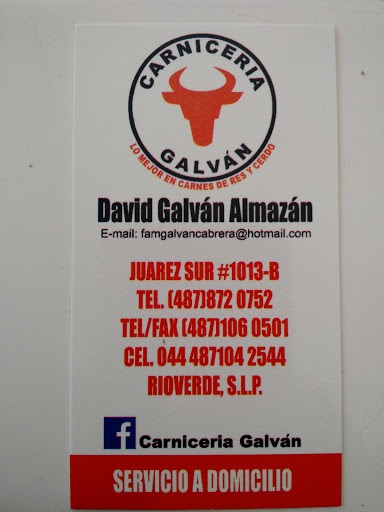 Carnicería Galván, Calle Benito Juárez Sur #1013-B, Centro, 79610 Rioverde, S.L.P., México, Alimentación y bebida | SLP