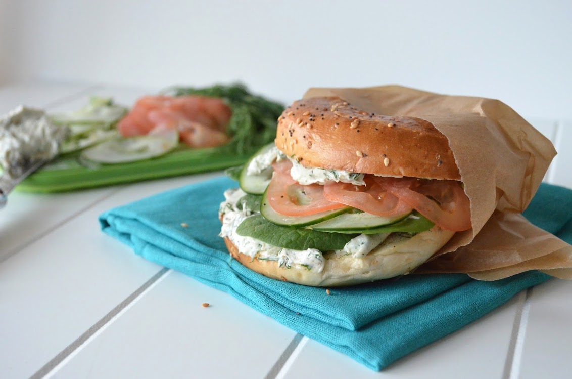 Veggie Bagel Sandwich with Herb and Garlic Cream Cheese ... Veggie Bagel Sandwich with Herb and Garlic Cream Cheese ...