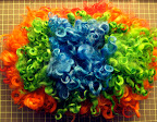 This is a rainbow wig I also made for Sharkey.