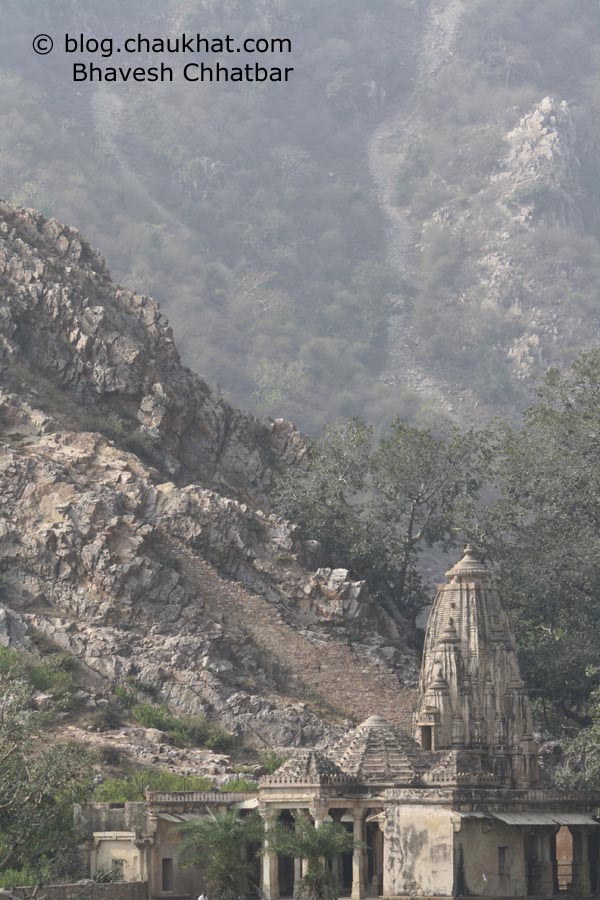 Bhangarh - Ruined Temple and Mountains